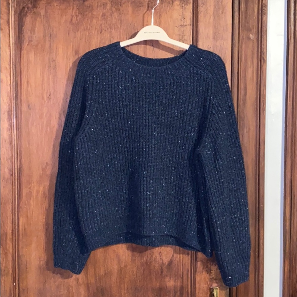 Vince Ladies Navy Blue Speckle Wool Sweater Size L
